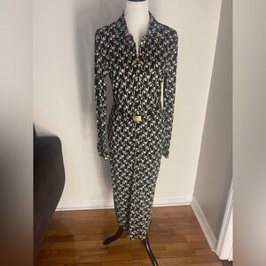 Tory Burch Black and Cream Floral Dress